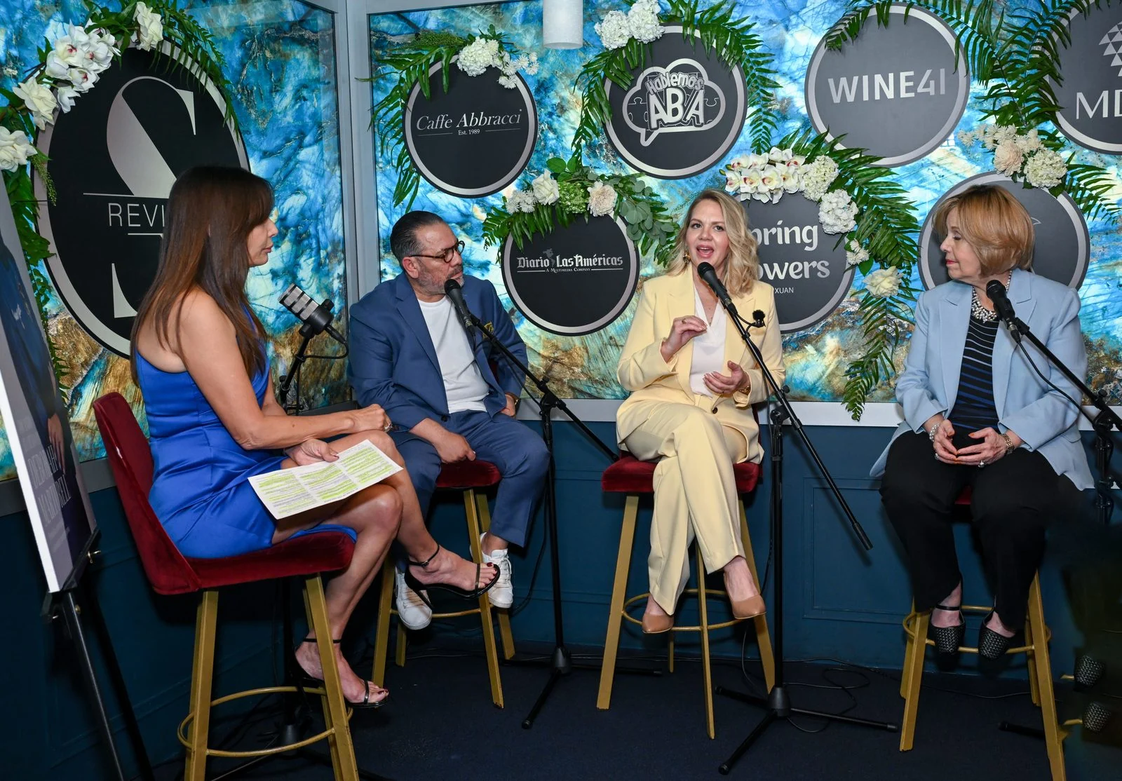 Panel conversation at El Poder de los Hispanos in Caffe Abbracci, Coral Gables